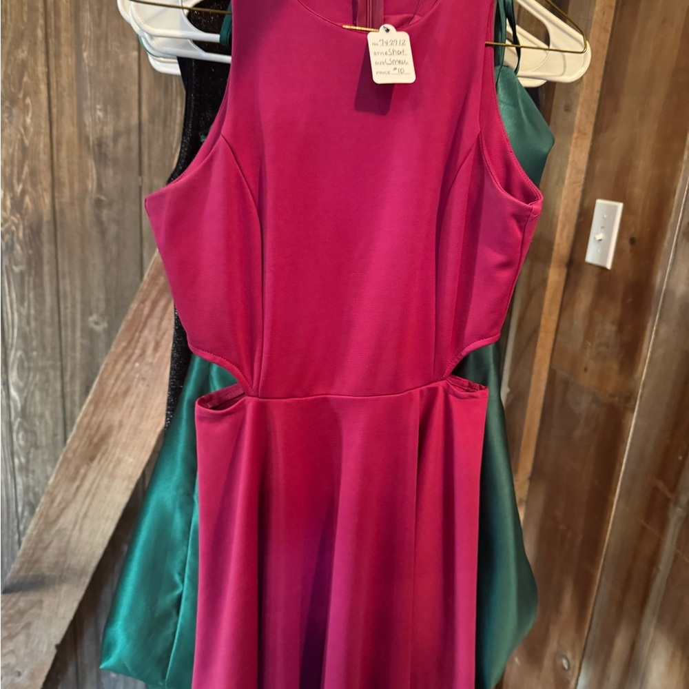 Asymmetrical Women's Dress in Fuchsia